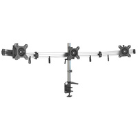 Triple Monitor Mount Desk Clamp up to 27" 8kg ea Vision Mounts VM-MP230CL