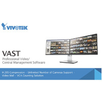 Vivotek ST7502 VAST Central Video Monitoring Software, H.265 Compression, VMS Software 64-Ch Cameras Support, 16-channel Synchronous Playback, PTZ/ePT