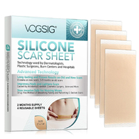 VOGSIG Silicone Gel Sheet Patch Medical Scar Removal Wound Skin Repair Treatment Tape 4 pcs