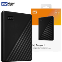 5TB WD My Passport Black External Portable Hard Drive USB 3.0 Western Digital HDD WDBPKJ0050BBK-WESN