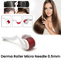 DermaRoller Micro Needle 0.5mm Titanium Skin Hair Loss Regrowth Derma Roller AU