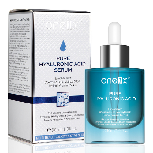 One1x Pure Hyaluronic Acid Serum for Face Retinol Anti Aging Wrinkles Fine Lines Hydrating Dry Skin Renewing Vitamin C B5, 30ml