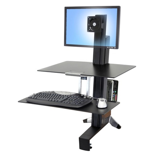 Ergotron WorkFit-S Single LD Workstation with Worksurface (black) 33-350-200