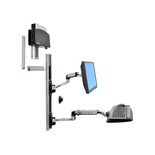Ergotron 45-253-026 Wall Mount Track System Flat Panel Display LCD HD LED Screen Aluminum Up to 25"