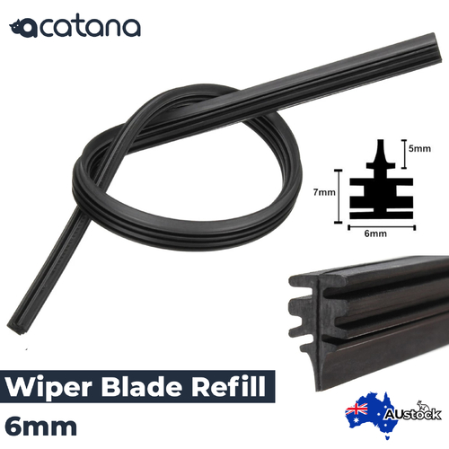 20" Wiper Blade Refill Windshield Strip Replacement 6 mm A-Grade Rubber 50 cm
