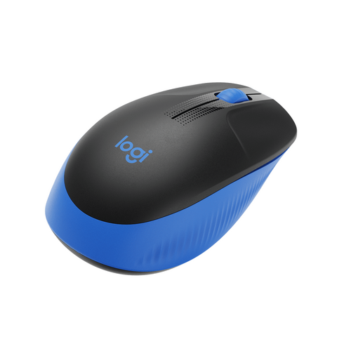 Logitech M190 Wireless Mouse Full Size Comfort Curve Design 1000Dpi Blue Optical