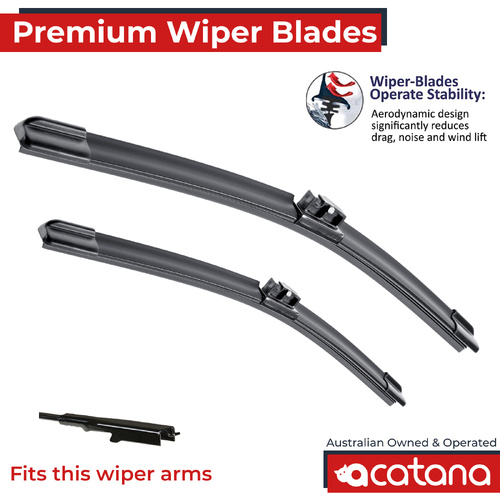 Premium Wiper Blades Set fit Vauxhall Corsa Mk 4 2012 - 2014, Front Pair