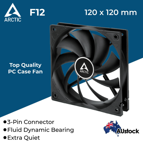 PC Case Fan 120mm Arctic Cooling F12 Silent Quiet Computer Cooler Black 3-pin Efficient Universal