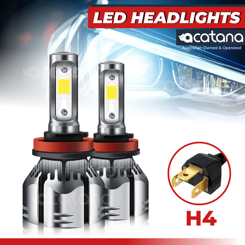 acatana LED Headlight H4 Globes Kit Bulbs Hi/Low Beam 10000LM Brighter White Head Light Сonversion for Сar Assembly Headlamp Replacement