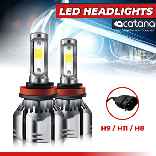 acatana LED Headlight H11 H8 H9 Globes Kit Bulbs Hight Beam 10000LM Brighter White Head Light Сonversion for Сar Assembly Headlamp Replacement