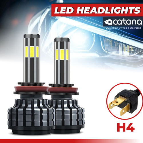 acatana LED Headlight H4 Globes Kit Bulbs Hi/Low Beam 12000LM Brighter White Head Light Сonversion for Сar Assembly Headlamp Replacement