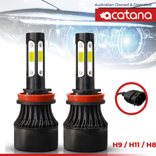 acatana LED Headlight H11 H8 H9 Globes Kit Bulbs Hight Beam 10000LM Brighter White Head Light Сonversion for Сar Assembly Headlamp Replacement