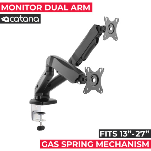Acatana Dual Monitor Stand Arm Desk Mount Screen Display Bracket Holder 6kg 27”
