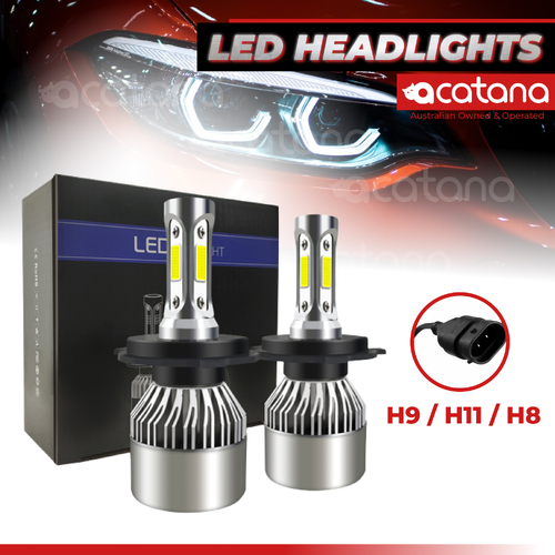 S2 Headlight Car Bulbs Kit H11 H8 H9 LED Globes White