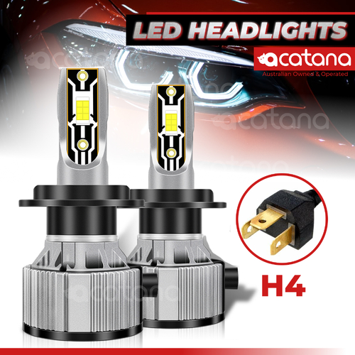 acatana HB2 9003 H4 LED Headlight Globes Kit Hi/Low Beam 24000LM Brighter White Car Lamps Bulbs