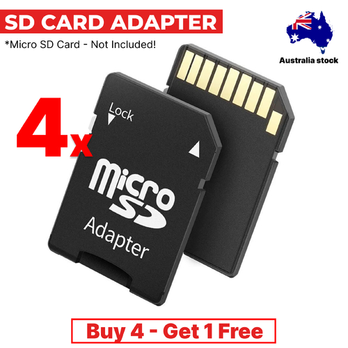 4x A-RAM MicroSD / TF to SD / SDHC SDXC Card Adapter for microSD / micro SDHC SDXC Card to Full size SD slot with Lock (Bulk Packaged)