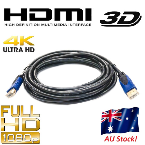 Astrotek 5m High Resolution HDMI V1.4 Cable, Male to Male, Durable 28AWG, for HDTV, 3D Ready, Plasma, LCD, PS3, XBOX, DVD Players, Satellite & Cable