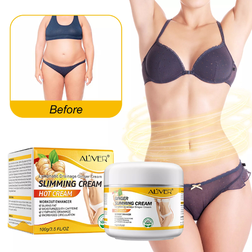 Aliver 100g Ginger Slimming Cream Hot Cream Fat Burner Slimming Body Anti Cellulite Burning Firming Weight Loss