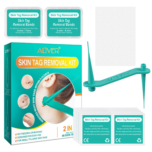 Aliver Safe Skin Tag Remover Kit Mole Wart Removal Natural Painless Fast Bands Acne Patches Spot Effective Micro Pimple Home