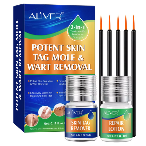 Aliver 2in1 Potent Skin Tag Mole & Wart Removal Kit