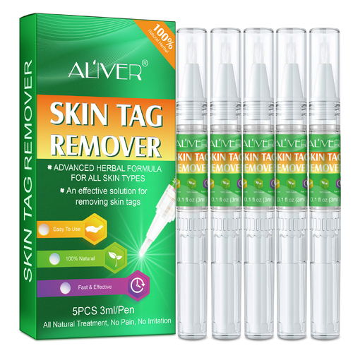Aliver Gentle Skin Tag Remover Pen Safe Mole Wart Removal Body Face Treatment Kit Acne Blemish Painless Natural (pack of 5pcs)