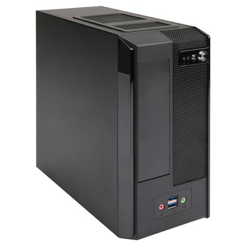 IN WIN BM677 Mini-ITX Desktop Slim Form Factor Computer Case, 180W PSU, 2xUSB3.0, Black