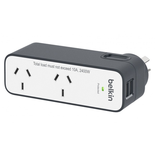Surge Protector Charger Travel 2 USB 2 AU Outlets Belkin BST201au