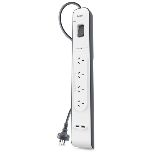 Surge Protection Power Board 4 AU Outlet 2 USB Charging Ports Belkin BSV401AU2M
