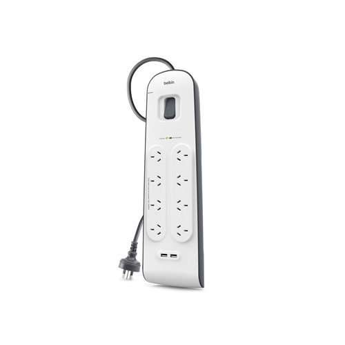Surge Protector Power Board Belkin 8 Outlet AU USB Charge Port 2.4A BSV804AU2M