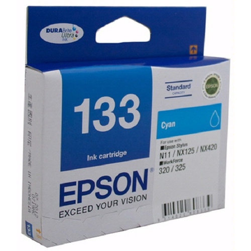 Epson 133 Standard Capacity Cyan Ink Cartridge DURABrite Ultra