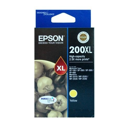Epson 200XL Genuine High Capacity (up to 450 pages) DURABrite Ultra Yellow High Yield Ink Cartridge
