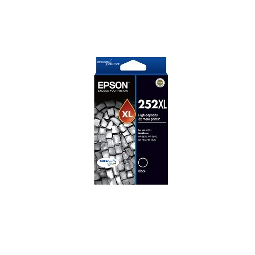 Epson 252XL High Capacity Black Ink Cartridge, DURABrite Ultra, Epson