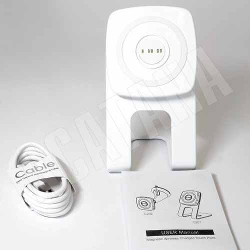 Kome Magnetic Touch Point Desktop Powerful Charger (up to 15W - with optional QC 2.0 or 3.0 charger) + Kome Wireless Magnetic Charger Case with Touch
