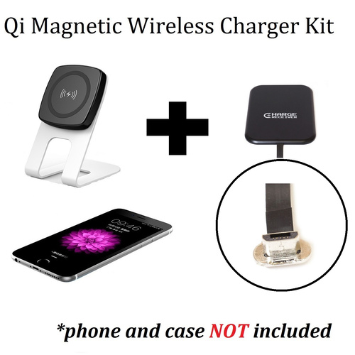 Kome C301 QI Magnetic Wireless Desk Charger + Kome B106 Qi Wireless Receiver Module for Android Phones Micro USB