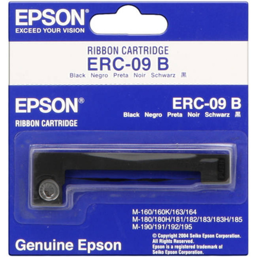 Epson ERC09B Ribbon Cartridge for HX-20 M-160 M-180 M-190 Series, Black
