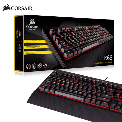 Wired Keyboard Gaming Mechanical Corsair K68 Cherry MX Red LED CH-9102020-NA