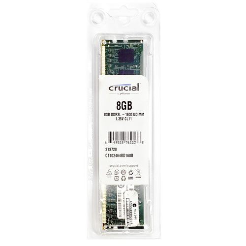 Crucial 8GB DDR3 1600MHz PC3-12800 CL11 240pin Non ECC Desktop Memory RAM 1.35V