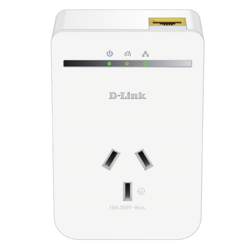 D-Link PowerLine AV500 Passthrough Network Starter Kit, 10/100BASE-TX Fast Ethernet ports with audio MDI/ MDIX