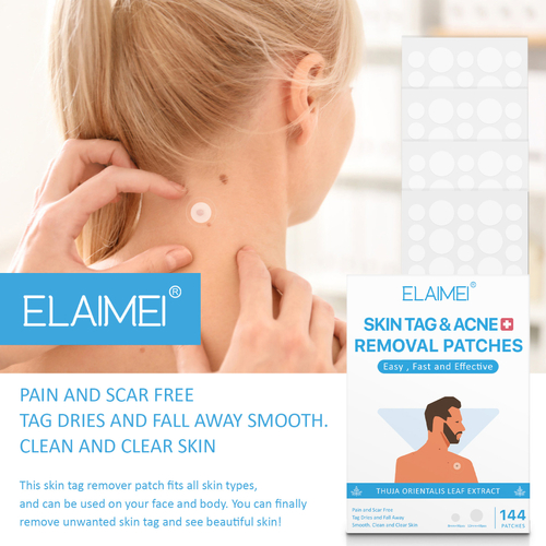 Elaimei Safe Spot Skin Tag Remover Pathces Acne Pimple Patch Removal Effective Gentle