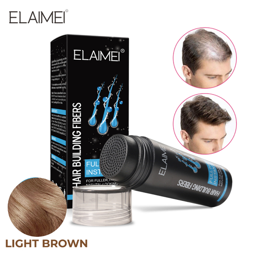 ELAIMEI Hair Loss Building Fibers 27.5g Alopecia Keratin Thicker Concealer Fiber Light Brown