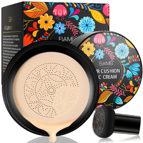 Elaimei Ivory White Air Cushion CC Cream Long Lasting Mushroom Head Foundation Moisturizing MakeUp BB Cream Makeup Stamp Matte Concealer