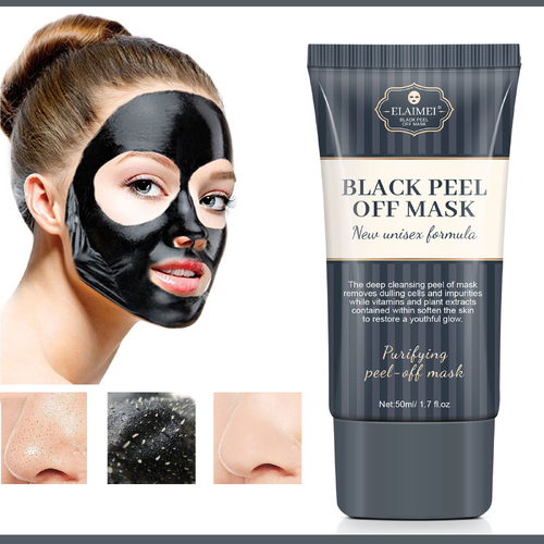 Elaimei Charcoal Black Mask Peel Off Mask Deep Face Nose Pores Cleansing Purifying Blackhead Remover Skin Oil