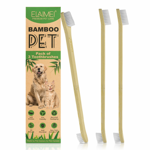 Elaimei Pet Dental Toothbrush for Cat Dog (3pcs/Pack)