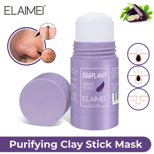 Elaimei Purifying Clay Stick Mask Oil Control Anti-Acne Eggplant Solid Fine Skin Acne AU