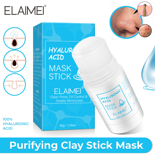 Elaimei Cleansing Purifying Clay Stick Mask Hyaluronic Acid Oil Control Anti-Acne Solid Fine Skin Blackheads