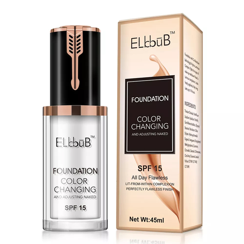 Elbbub Magic Color Changing Foundation Skin Tone Makeup Full Coverage Flawless Change Skin Tone All Colors