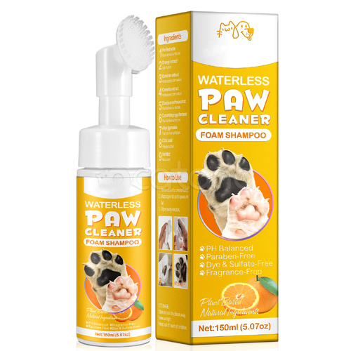 oimmal Pet Paw Cleanser Foam for Dogs & Cats with Brush, 150ml