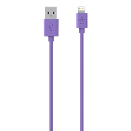 Belkin MIXIT UP Lightning to USB ChargeSync Cable, 1.2m, Purple, Iphone 5/5S/6, IPad 2, Ipod Touch 5