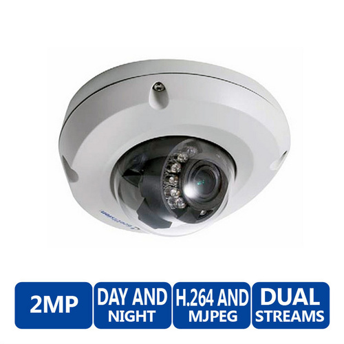 GeoVision GV-EDR2100-0F "Target Series" IR Mini Fixed FullHD Rugged IP Dome Security Camera, 2MP, 1/2.7" CMOS Sensor, F2.0 max aperture, 2.8m