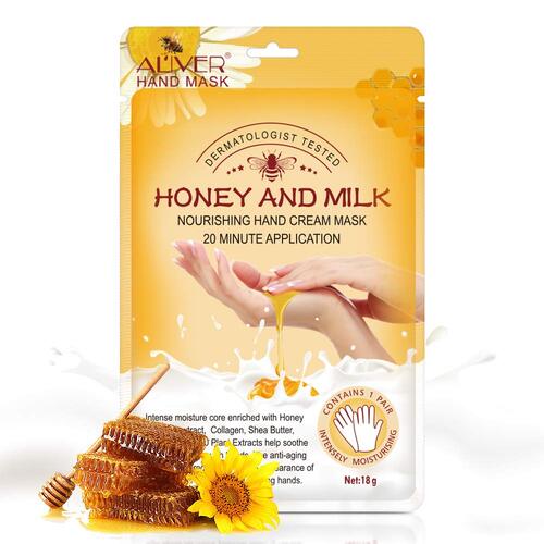 Aliver Hand Skin Cream Gloves Mask Honey Milk